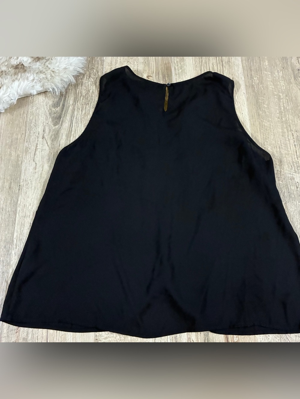 Kenneth Cole Reaction Black Ruffle Front Sleeveless Blouse XXL 2X Womens - Picture 7 of 7